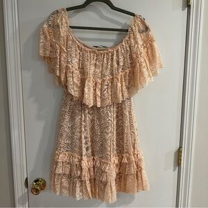Vici peach coral flounce dress